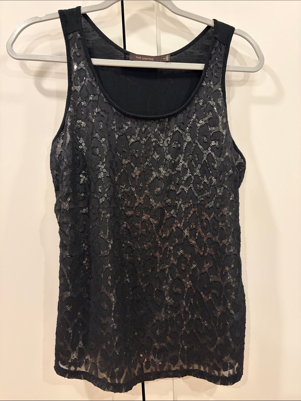 The Limited Black Sequin Lace Camisole